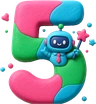 Five Agent Tricks logo: clay number 5 with a robot agent